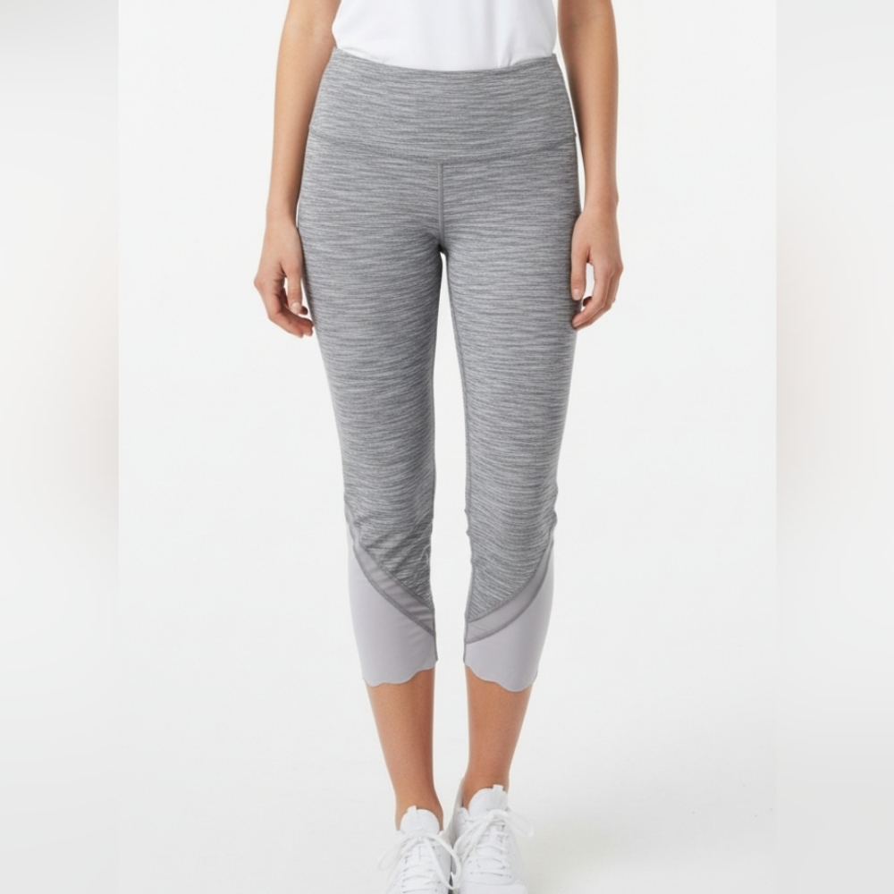 Lululemon Wunder Under Scalloped Hem High-Rise Crop 23" Full-On Luon Gray Sz 8